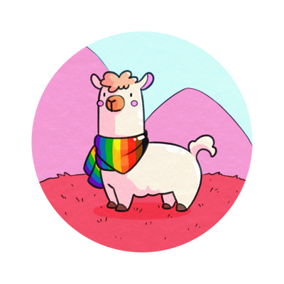 Rainbow Pride Llama — Adhesive PopGrip