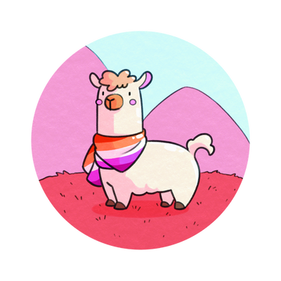 Lesbian Pride Llama — Adhesive PopGrip
