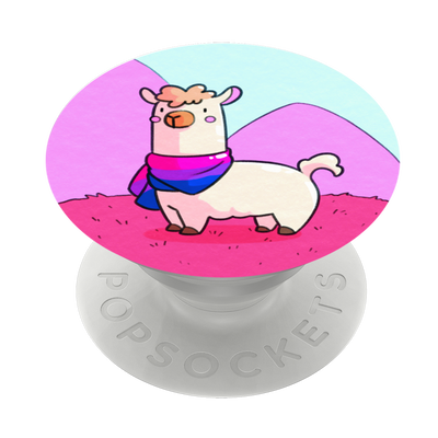 Secondary image for hover Bisexual Pride Llama — Adhesive PopGrip