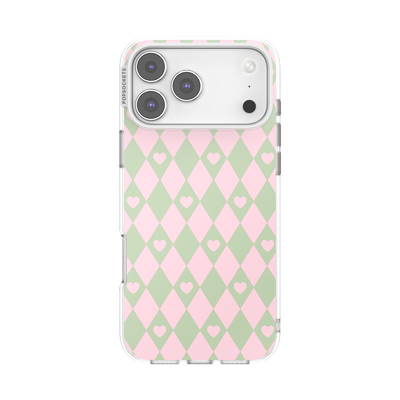 Harlequin Hearts Pink — iPhone 17 Pro Max MagSafe Case