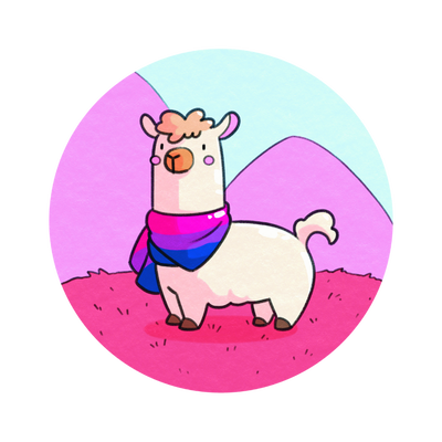 Bisexual Pride Llama — Adhesive PopGrip
