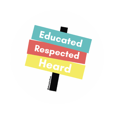 Educated Respected Heard — Adhesive PopGrip